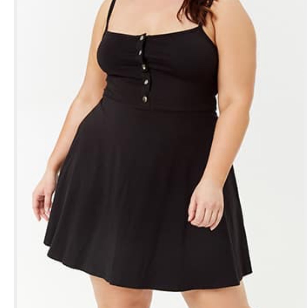 Black cami button dress